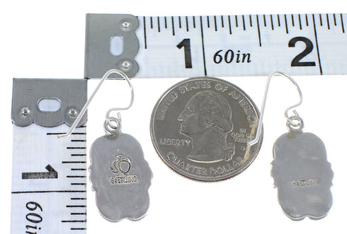 Southwestern Turquoise And Genuine Sterling Silver Hook Dangle Earrings YX79097