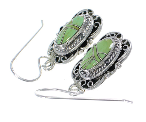 Southwestern Turquoise Authentic Sterling Silver Hook Dangle Earrings YX79100