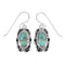Southwest Genuine Sterling Silver Turquoise Hook Dangle Earrings YX79103