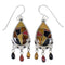 Southwestern Sterling Silver Multicolor Hook Dangle Earrings WX71679