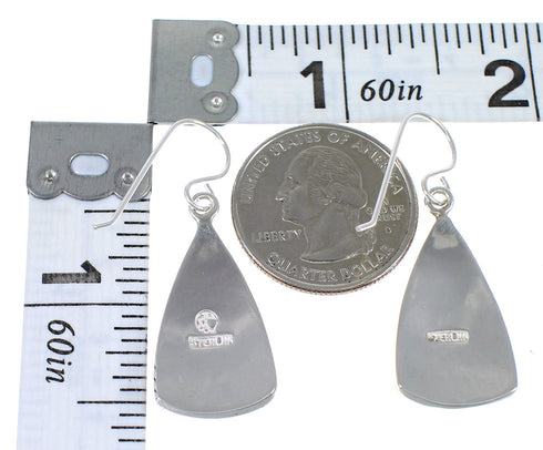 Southwest Multicolor Genuine Sterling Silver Hook Dangle Earrings WX71683