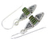 Southwest Sterling Silver Turquoise Needlepoint Water Wave Hook Dangle Earrings QX69774