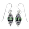 Southwestern Sterling Silver Turquoise Needlepoint Water Wave Hook Dangle Earrings QX69777