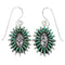 Southwestern Genuine Sterling Silver Turquoise Needlepoint Water Wave Hook Dangle Earrings QX69783