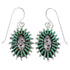 Southwestern Genuine Sterling Silver Turquoise Needlepoint Water Wave Hook Dangle Earrings QX69783