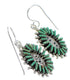 Southwestern Genuine Sterling Silver Turquoise Needlepoint Water Wave Hook Dangle Earrings QX69783