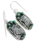 Southwest Sterling Silver Eagle Turquoise Hook Dangle Earrings QX70246