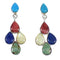 Southwestern Silver Multicolor Post Dangle Earrings YX71115