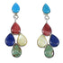 Southwestern Silver Multicolor Post Dangle Earrings YX71115