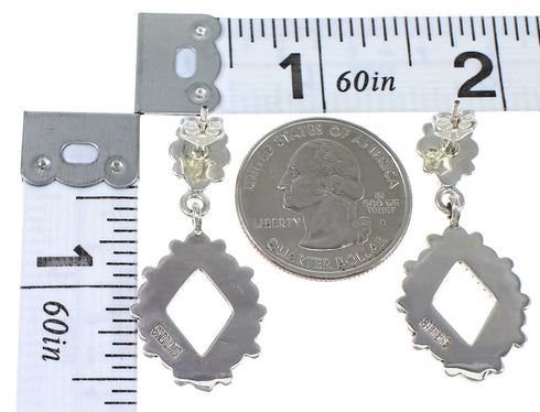 Multicolor Sterling Silver Southwest Post Dangle Earrings YX71124