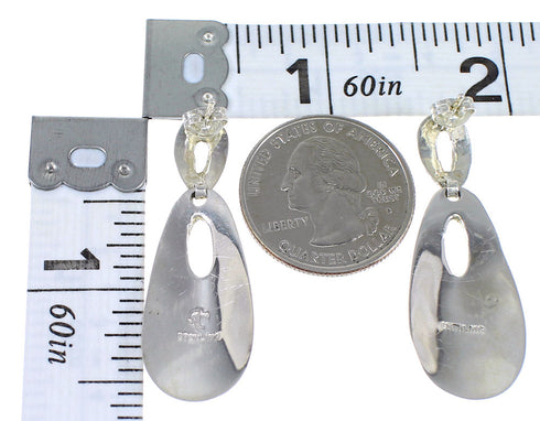 Sterling Silver Turquoise Opal Post Dangle Earrings QX72201