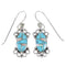 Turquoise Opal Silver Southwest Hook Dangle Earrings QX72339