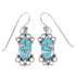 Turquoise Opal Silver Southwest Hook Dangle Earrings QX72339