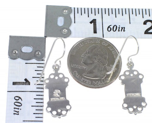 Turquoise Opal Silver Southwest Hook Dangle Earrings QX72339