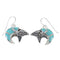 Turquoise Opal Sterling Silver Southwestern Bear And Arrow Hook Dangle Earrings QX72431