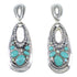 Turquoise Opal Genuine Sterling Silver Southwest Post Dangle Earrings QX81792