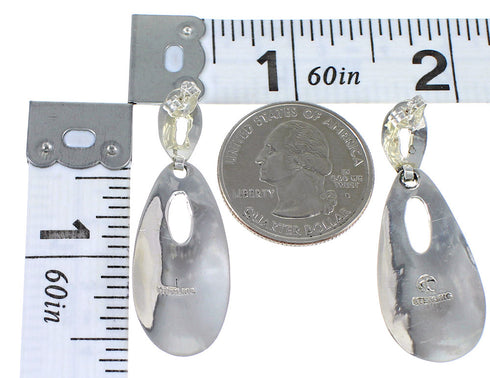 Turquoise Opal Genuine Sterling Silver Southwest Post Dangle Earrings QX81792