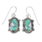 Southwest Turquoise Opal Authentic Sterling Silver Hook Dangle Earrings QX81925