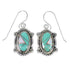 Southwest Turquoise Opal Authentic Sterling Silver Hook Dangle Earrings QX81925