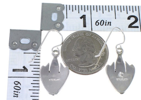 Authentic Sterling Silver Southwest Turquoise And Opal Hook Dangle Earrings QX81976