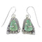 Turquoise Opal Silver Southwest Flower Hook Dangle Earrings QX82086