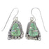 Turquoise Opal Silver Southwest Flower Hook Dangle Earrings QX82086