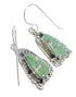 Turquoise Opal Silver Southwest Flower Hook Dangle Earrings QX82086