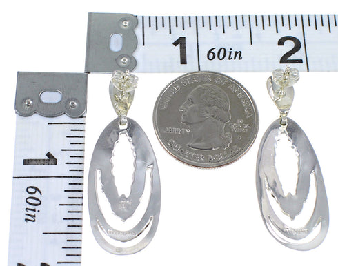 Genuine Sterling Silver Southwest Turquoise Post Dangle Earrings QX69277
