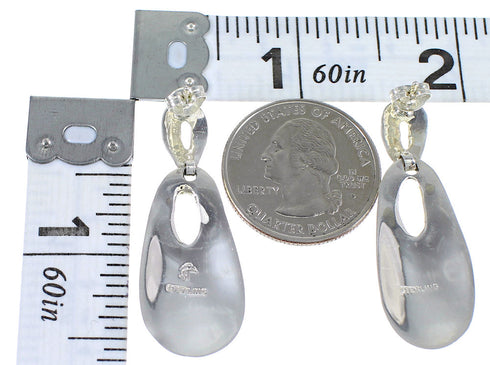 Southwestern Authentic Sterling Silver Turquoise Post Dangle Earrings QX69286