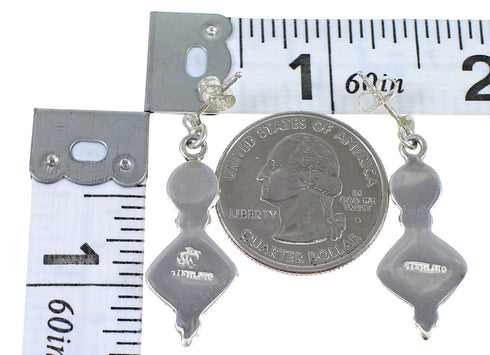 Multicolor And Sterling Silver Southwestern Post Dangle Earrings YX69453