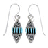 Authentic Sterling Silver Turquoise Water Wave Needlepoint Hook Dangle Earrings QX69207