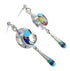 Southwestern Multicolor Inlay Sterling Silver Post Dangle Earrings RX70395