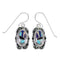 Southwest Sterling Silver Multicolor Inlay Hook Dangle Earrings RX70436