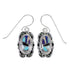 Southwest Sterling Silver Multicolor Inlay Hook Dangle Earrings RX70436