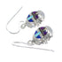 Multicolor Inlay Genuine Sterling Silver Southwest Hook Dangle Earrings RX70542