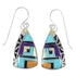 Multicolor Authentic Sterling Silver Southwest Hook Dangle Earrings RX70591