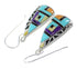 Multicolor Authentic Sterling Silver Southwest Hook Dangle Earrings RX70591