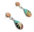Sterling Silver Tear Drop Multicolor Inlay Post Dangle Earrings QX72161