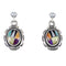 Sterling Silver Multicolor Inlay Southwestern Post Dangle Earrings QX72166