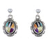 Sterling Silver Multicolor Inlay Southwestern Post Dangle Earrings QX72166