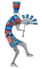 Sterling Silver Multicolor Kokopelli Pendant YX73892