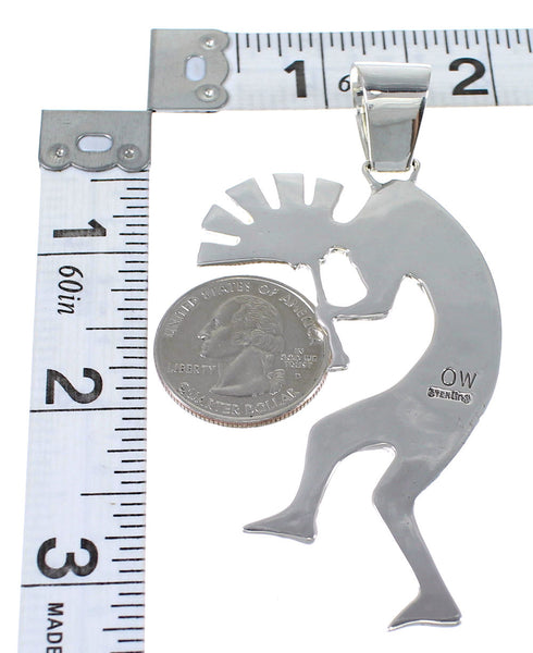 Sterling Silver Multicolor Kokopelli Pendant YX73892