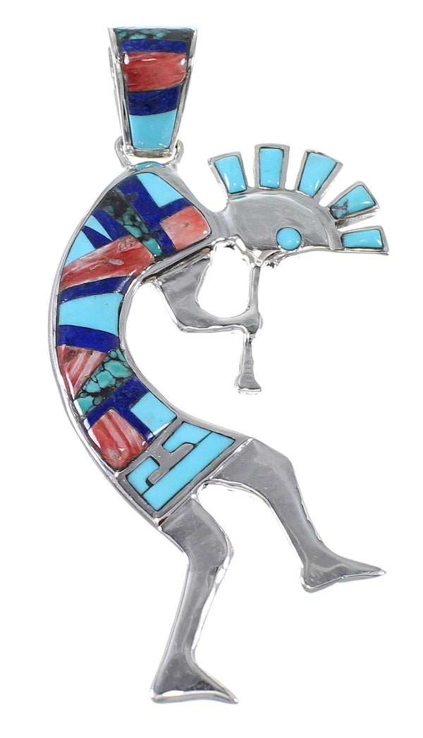 Multicolor Silver Kokopelli Pendant YX73893