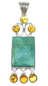 Amber Turquoise Silver Pendant YX77197