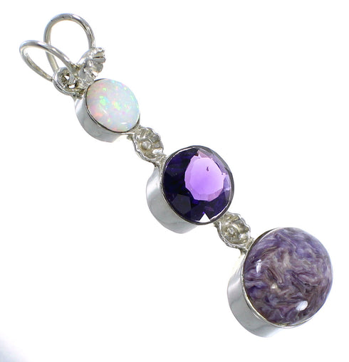 Silver Multicolor Southwestern Pendant YX77121