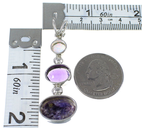 Silver Multicolor Southwestern Pendant YX77121