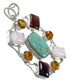 Multicolor Silver Southwest Pendant QX77145
