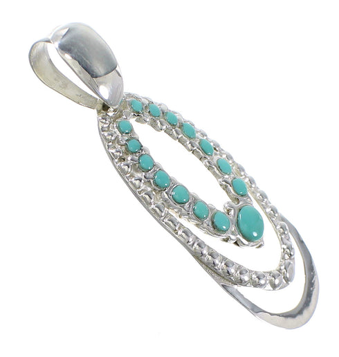 Silver Turquoise Southwestern Pendant AX78478