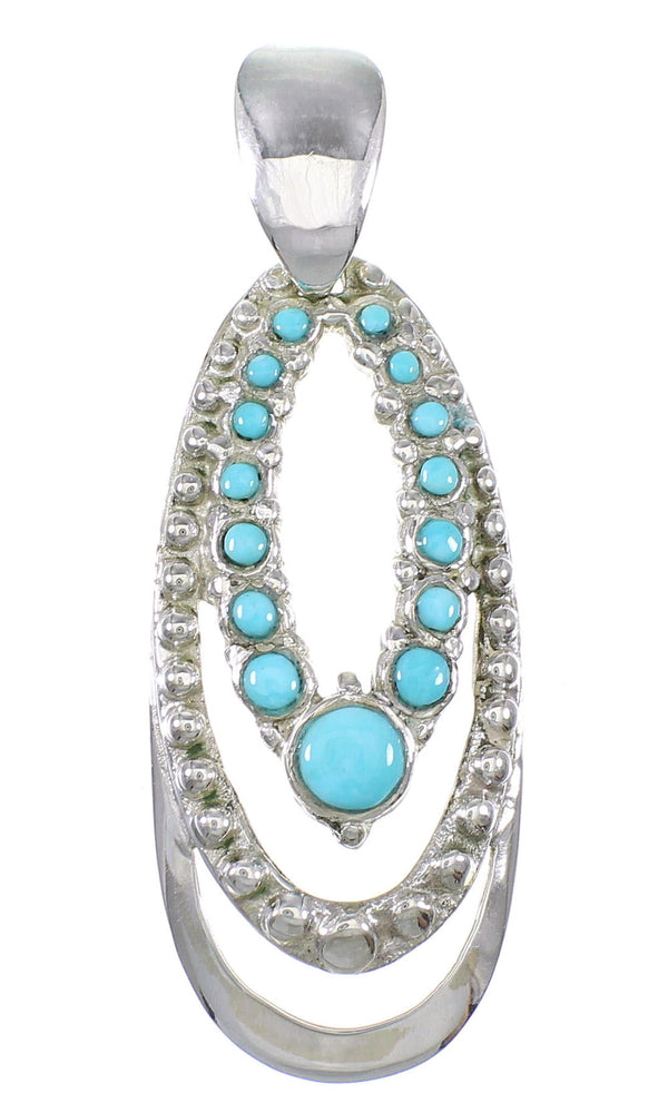 Silver Turquoise Southwest Pendant AX78483