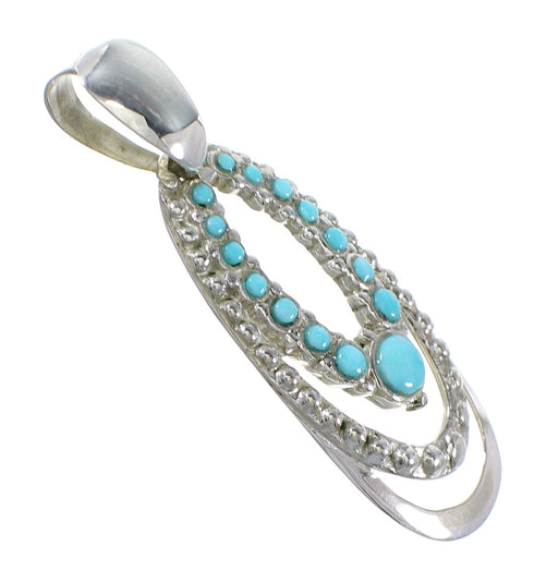 Silver Turquoise Southwest Pendant AX78483